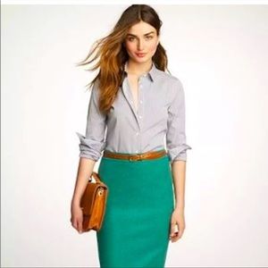 J.Crew Green Wool “The Pencil Skirt”